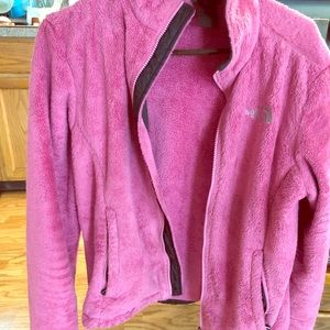 Pink fuzzy North Face fleece